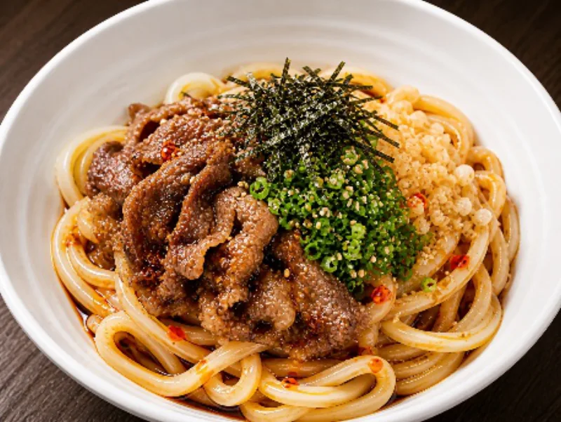 つやまの和牛そずり肉ぶっかけうどん