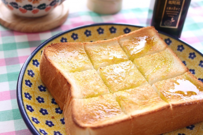 Bread with a browned surface