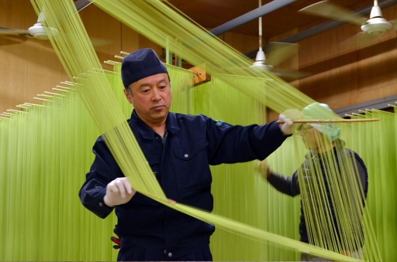 オリーブ生そうめん製造工程