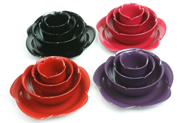 香川漆器“玫瑰花瓶”