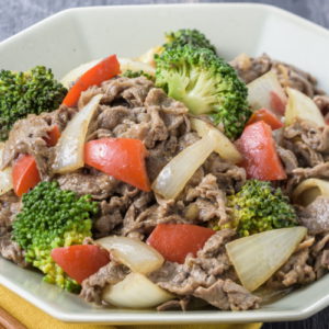 Chinese stir-fried olive beef and broccoli