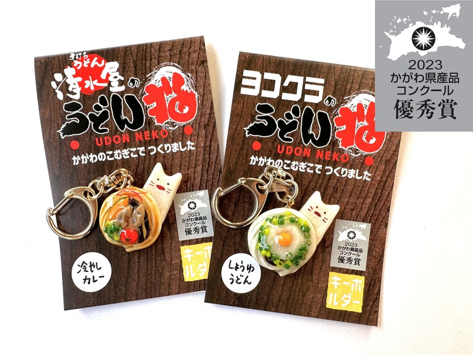 Udon noodle cat key chain